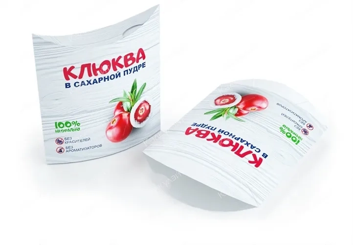 Коробка для клюквы в сахарной пудре конструкции "пачка-пирожок" на заказ – фото Коробка для клюквы в сахарной пудре конструкции "пачка-пирожок" на заказ – фото