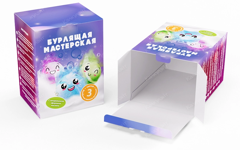 Коробка под набор шаров для ванны с печатью на заказ – фото